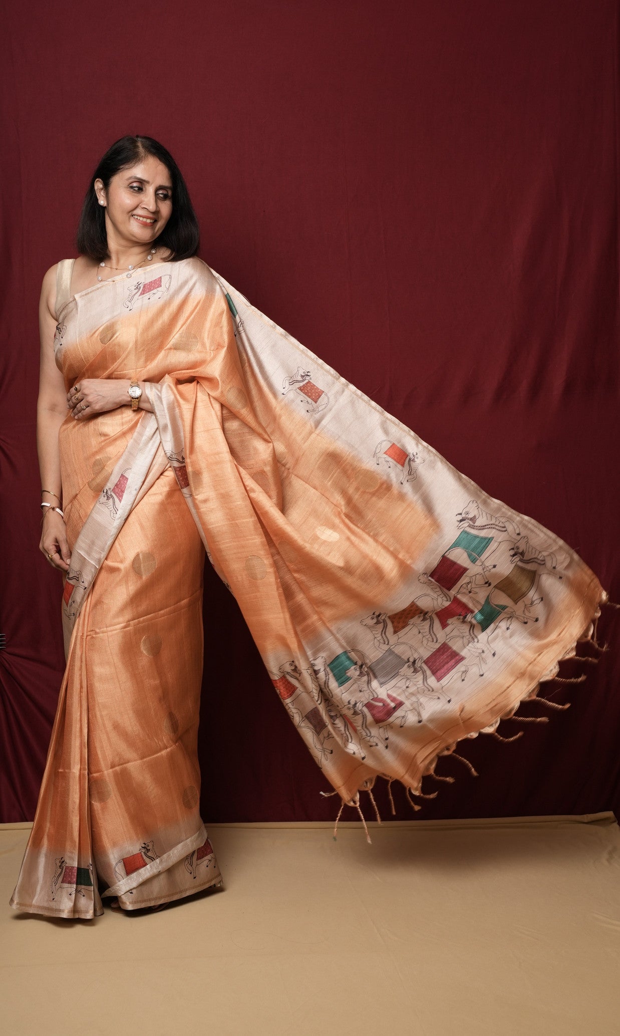 Calmdenu Era | Tussar Cotton Silk Saree