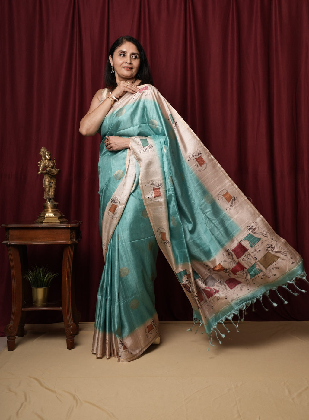 Calmdenu Era | Tussar Cotton Silk Saree