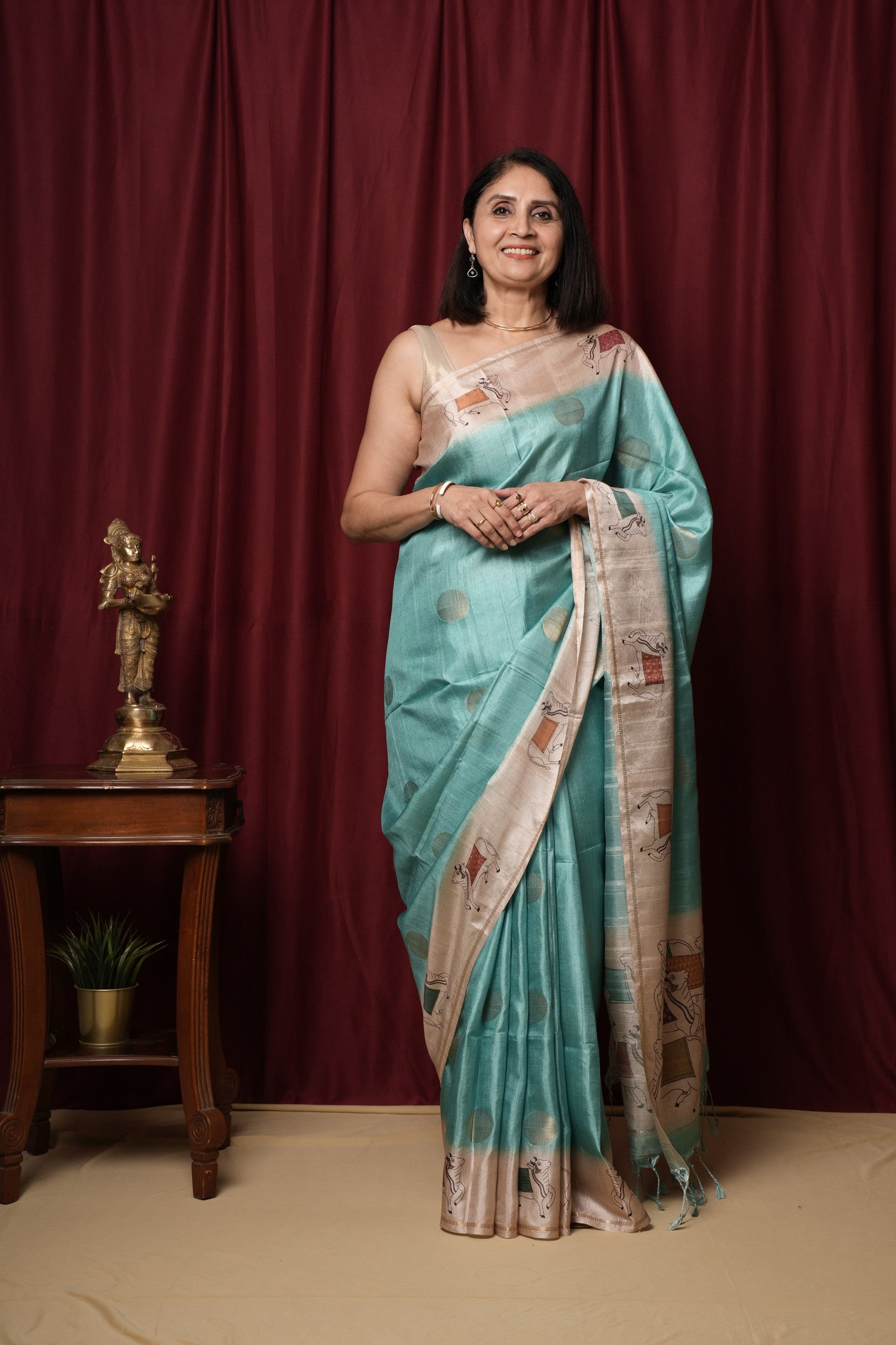 Calmdenu Era | Tussar Cotton Silk Saree