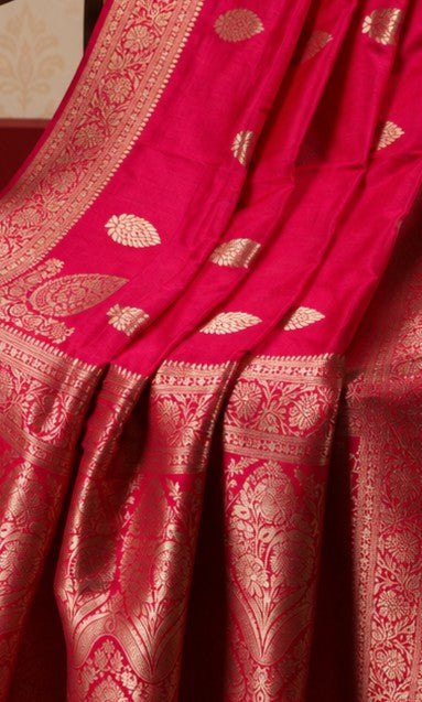 Banarasiya Banarasi Silk Saree in Pink