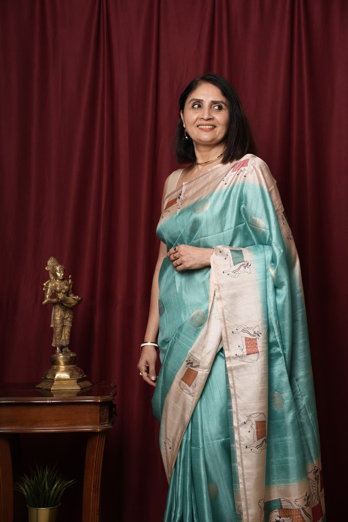 Calmdenu Era | Tussar Cotton Silk Saree