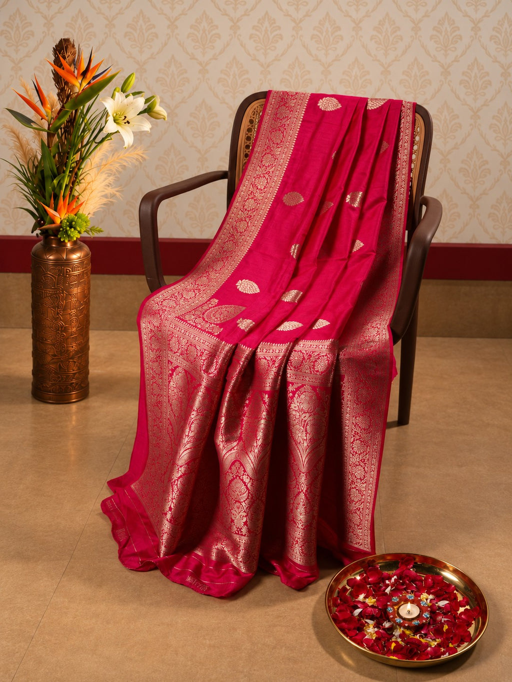 Banarasiya Banarasi Silk Saree in Pink