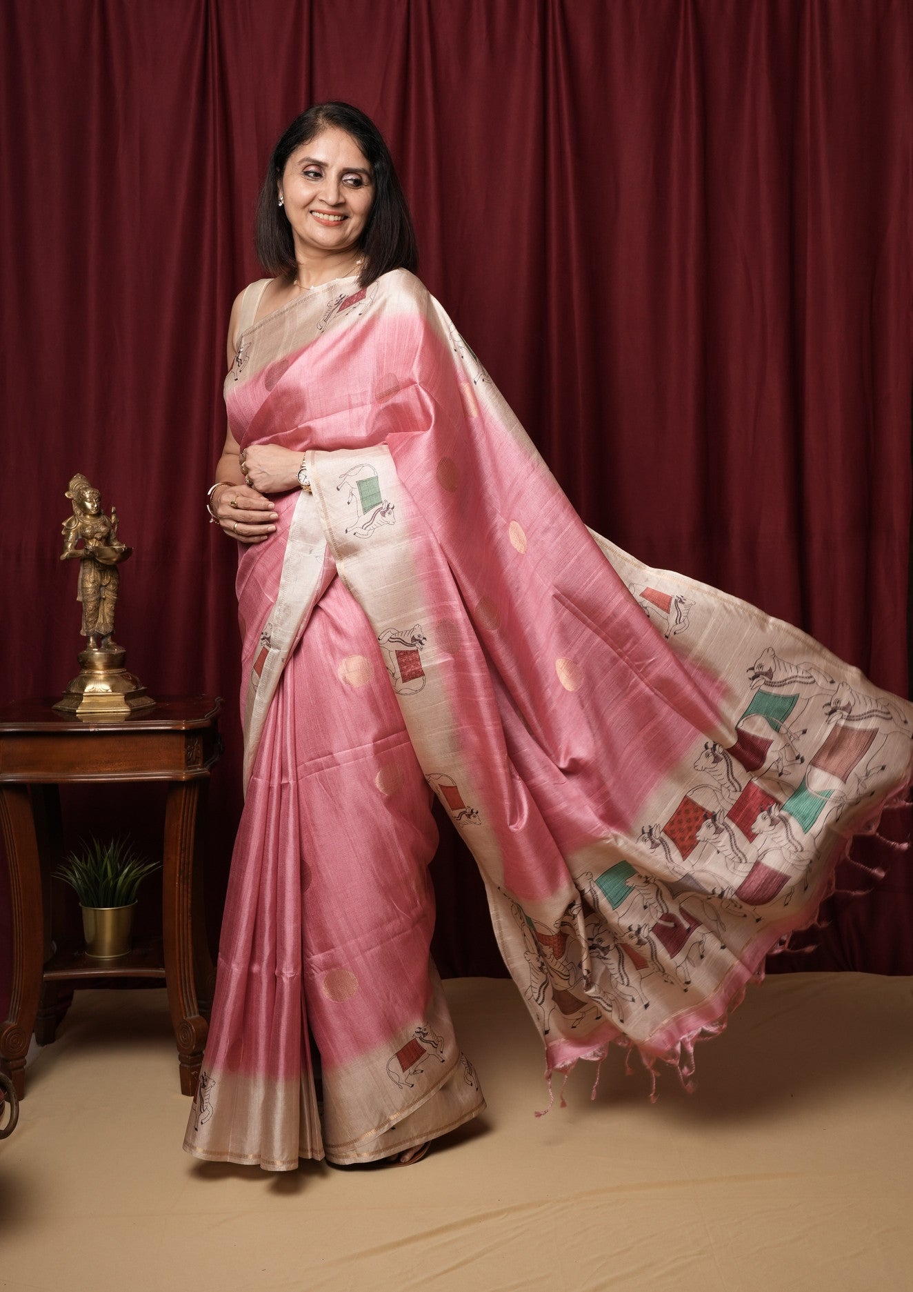 Calmdenu Era | Tussar Cotton Silk Saree