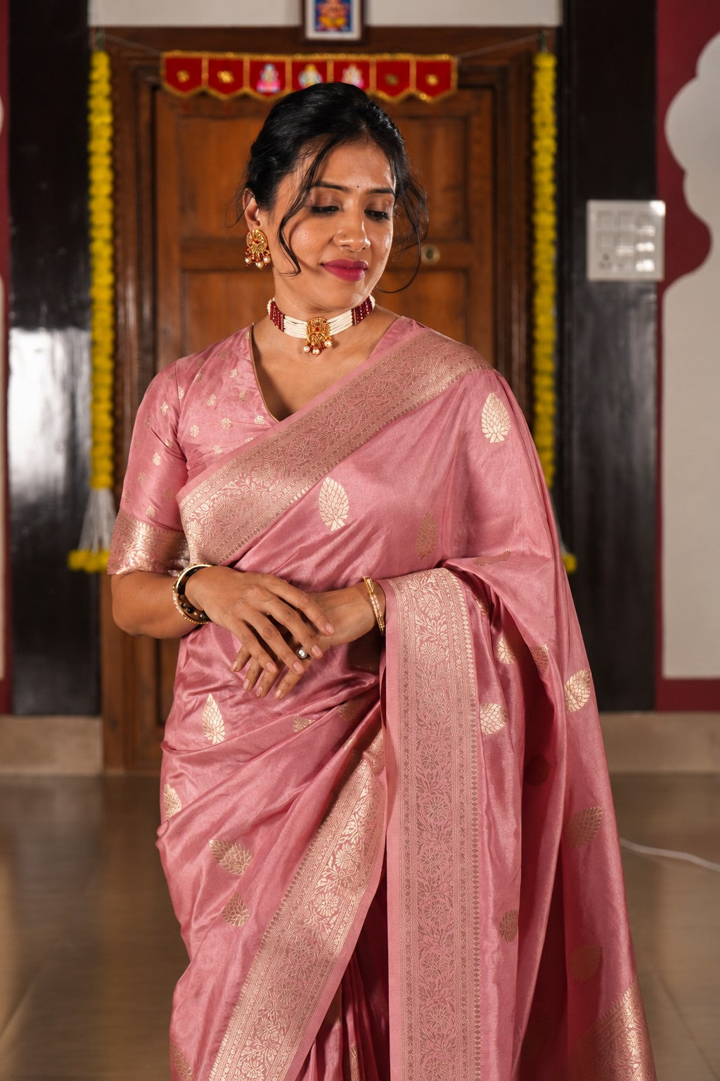 Banarasiya Banarasi Silk Saree in Baby Pink