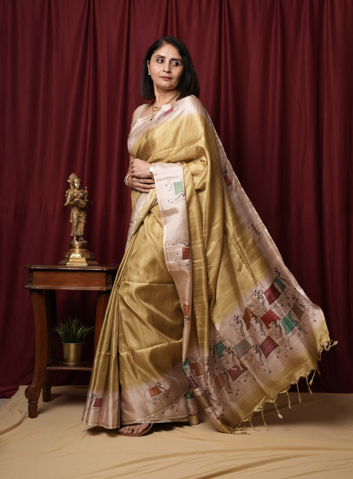 Calmdenu Era | Tussar Cotton Silk Saree