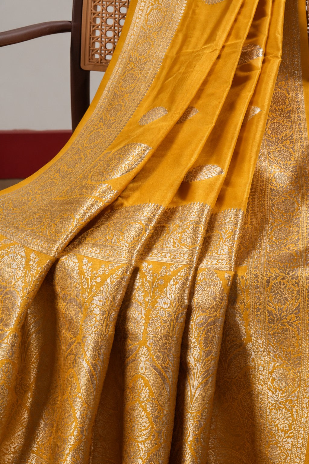 Banarasiya Banarasi Silk Saree in Yellow