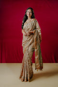 Kaatha Wavy Tissue Cotton Yellow Saree