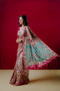 Kaatha Wavy Tissue Cotton Pink Saree
