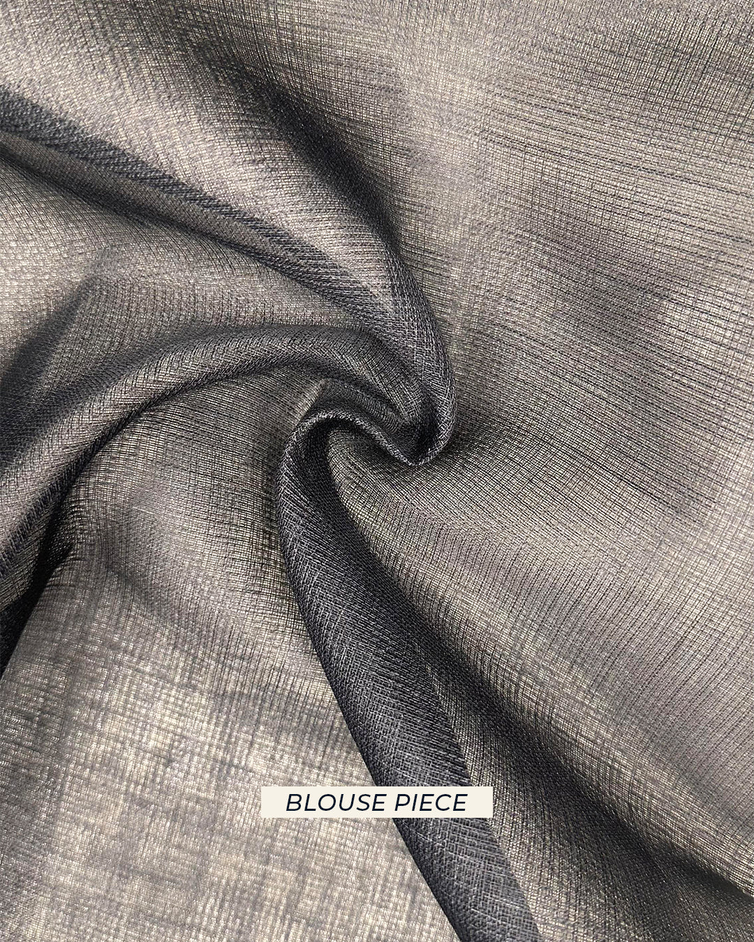 Coordinating matching blouse piece fabric for the Rajathee Saree Black Cotton Super Net peacock print collection.