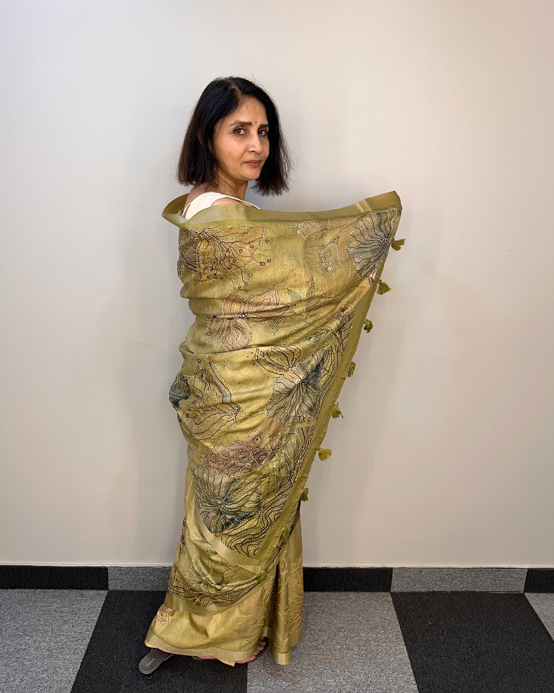 Kaatha Flower | Tissue Cotton Saree