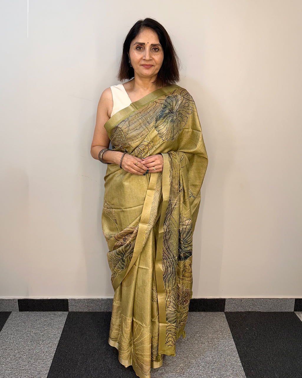 Kaatha Flower | Tissue Cotton Saree
