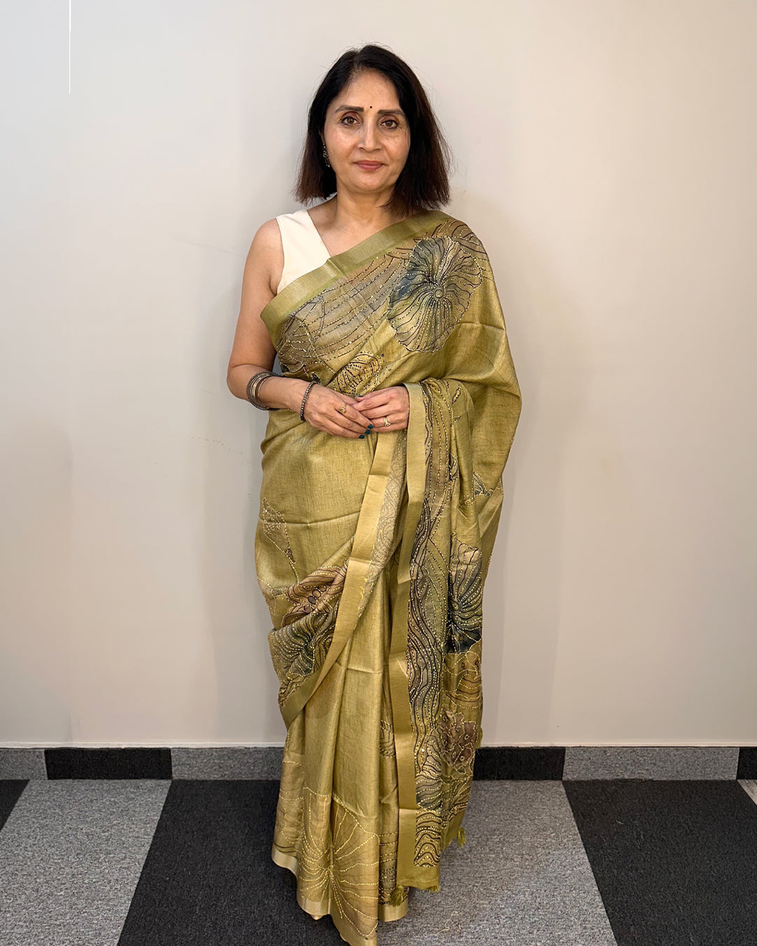 Kaatha Flower | Tissue Cotton Saree