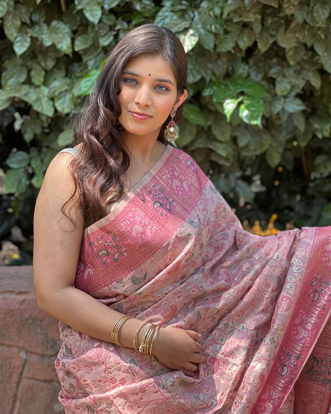 Pinjra | Paithani Print Cotton Silk Saree