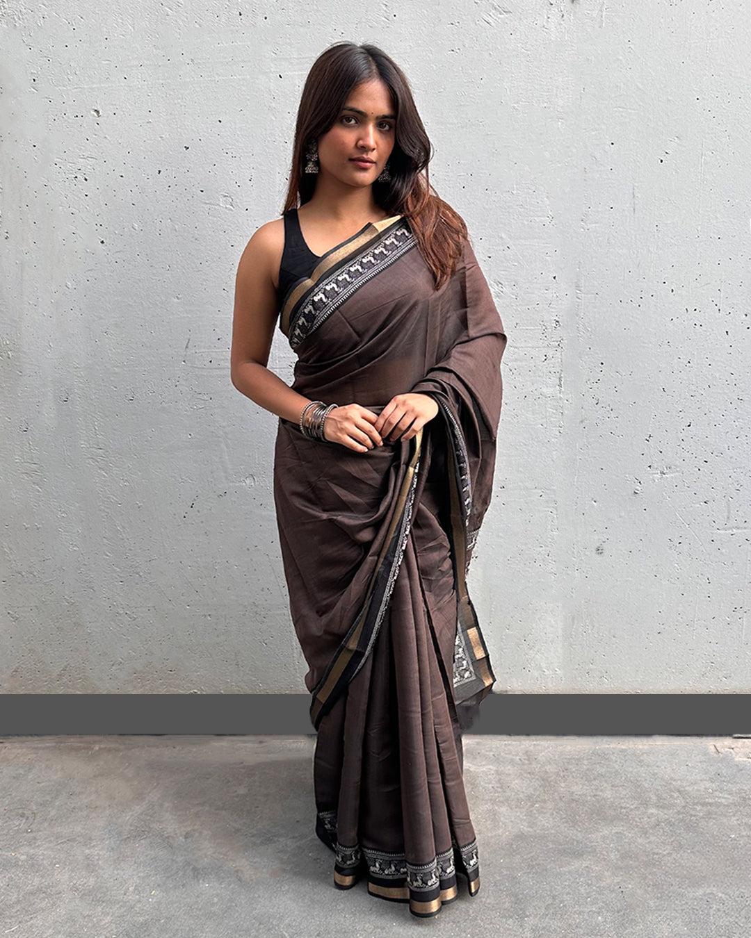 Bhumika | Small Peacock Border Cambric Silk Saree