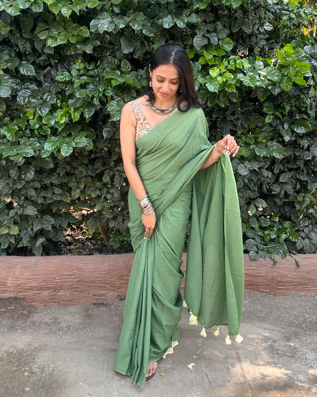 Soumya | Plain Mul Cotton Saree