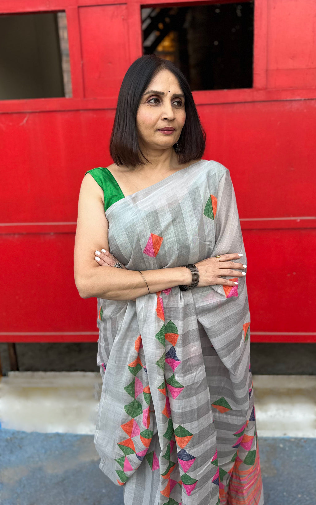 Geometric Vibes | Blend of Cotton and Linen Saree