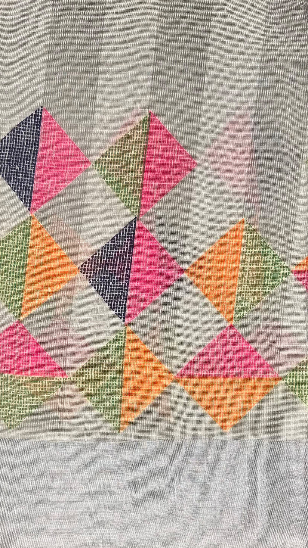 Geometric Vibes | Blend of Cotton and Linen Saree
