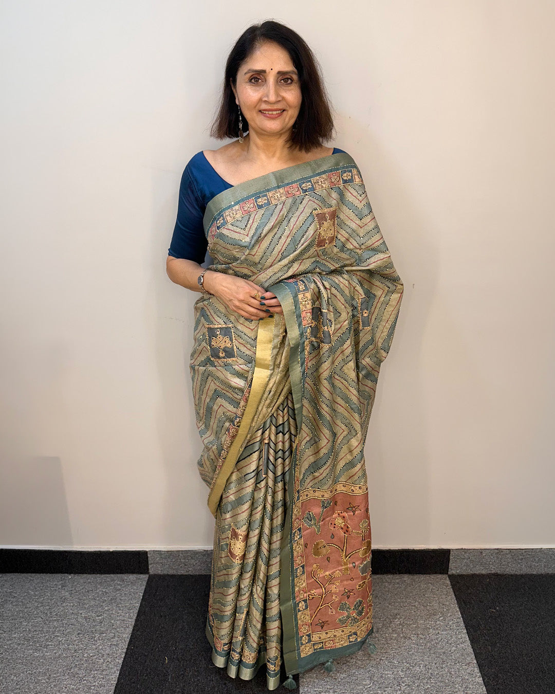 Kaatha Wavy | Tissue Cotton Saree