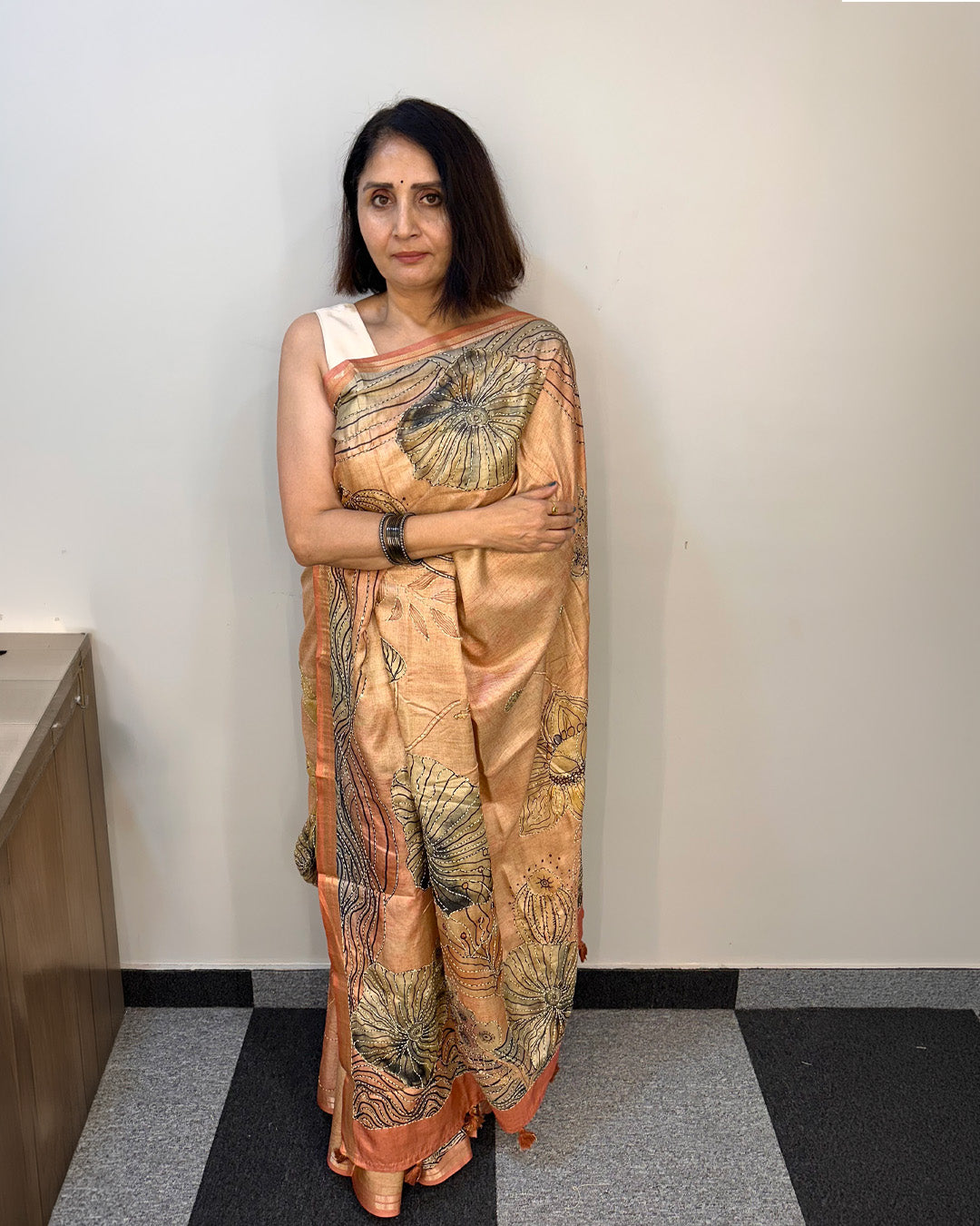Kaatha Flower | Tissue Cotton Saree
