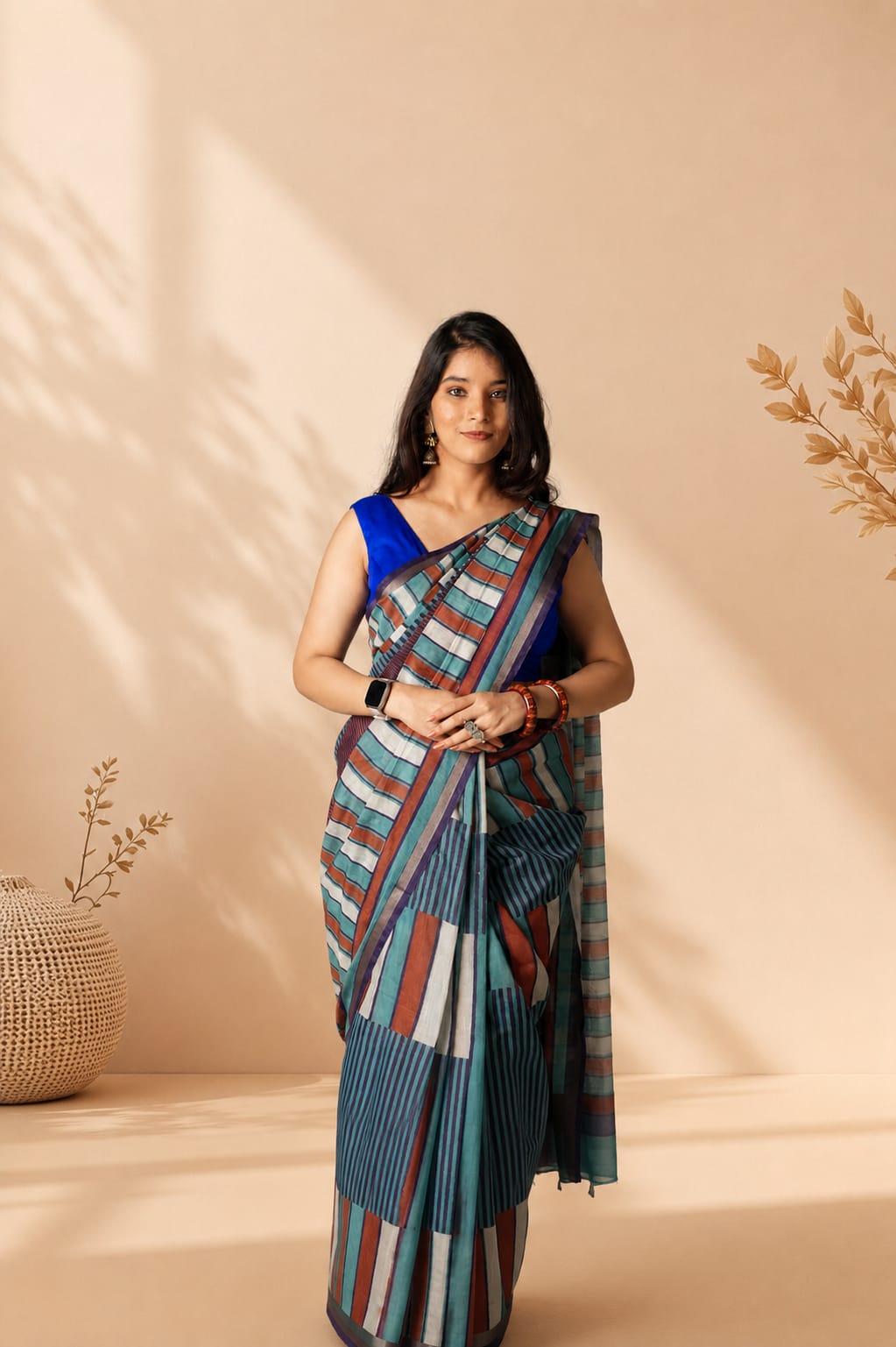 Urban Stripes | Poly cotton saree