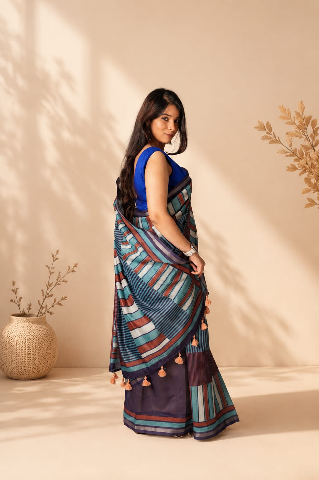 Urban Stripes | Poly cotton saree
