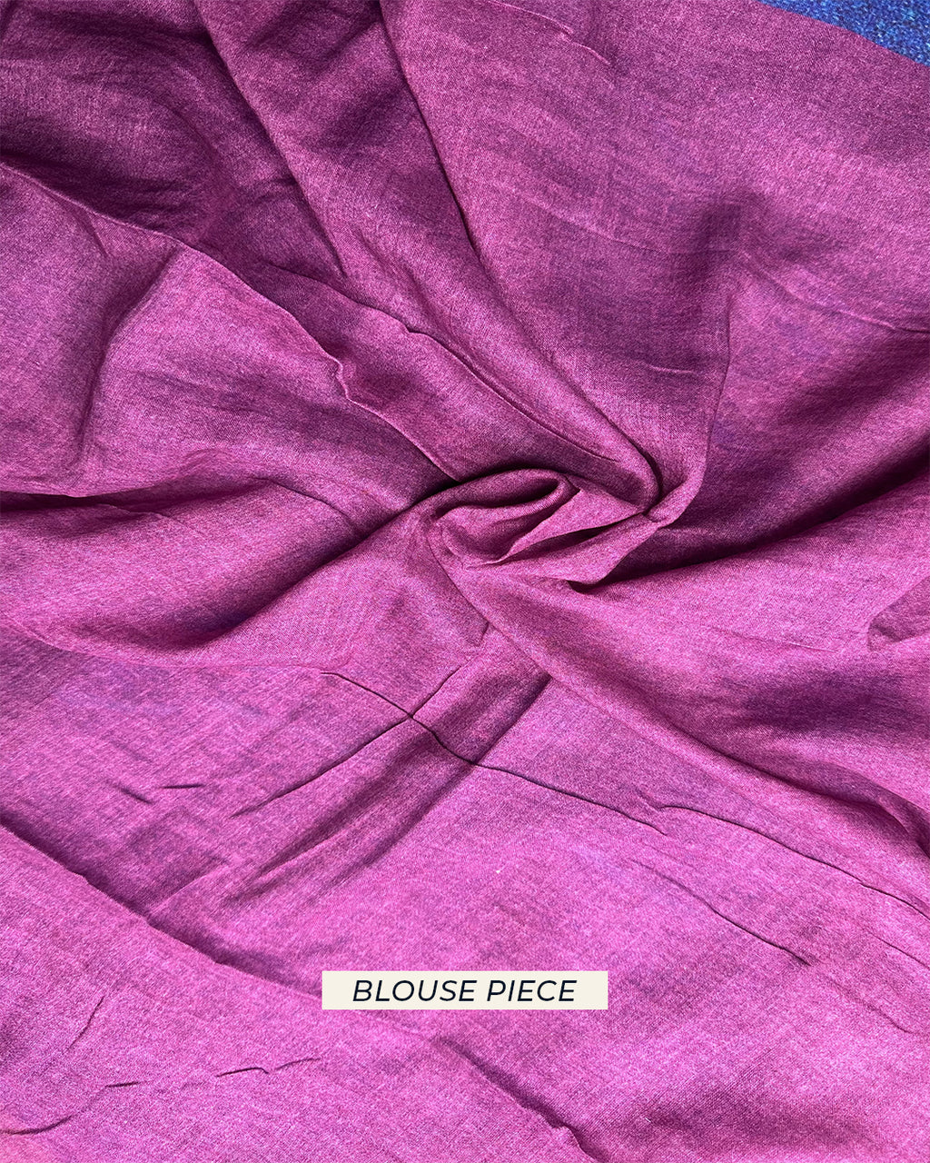 Matching pink unstitched blouse piece fabric with a soft, breathable texture for the Rajathee Saree Blue Mul Cotton collection.