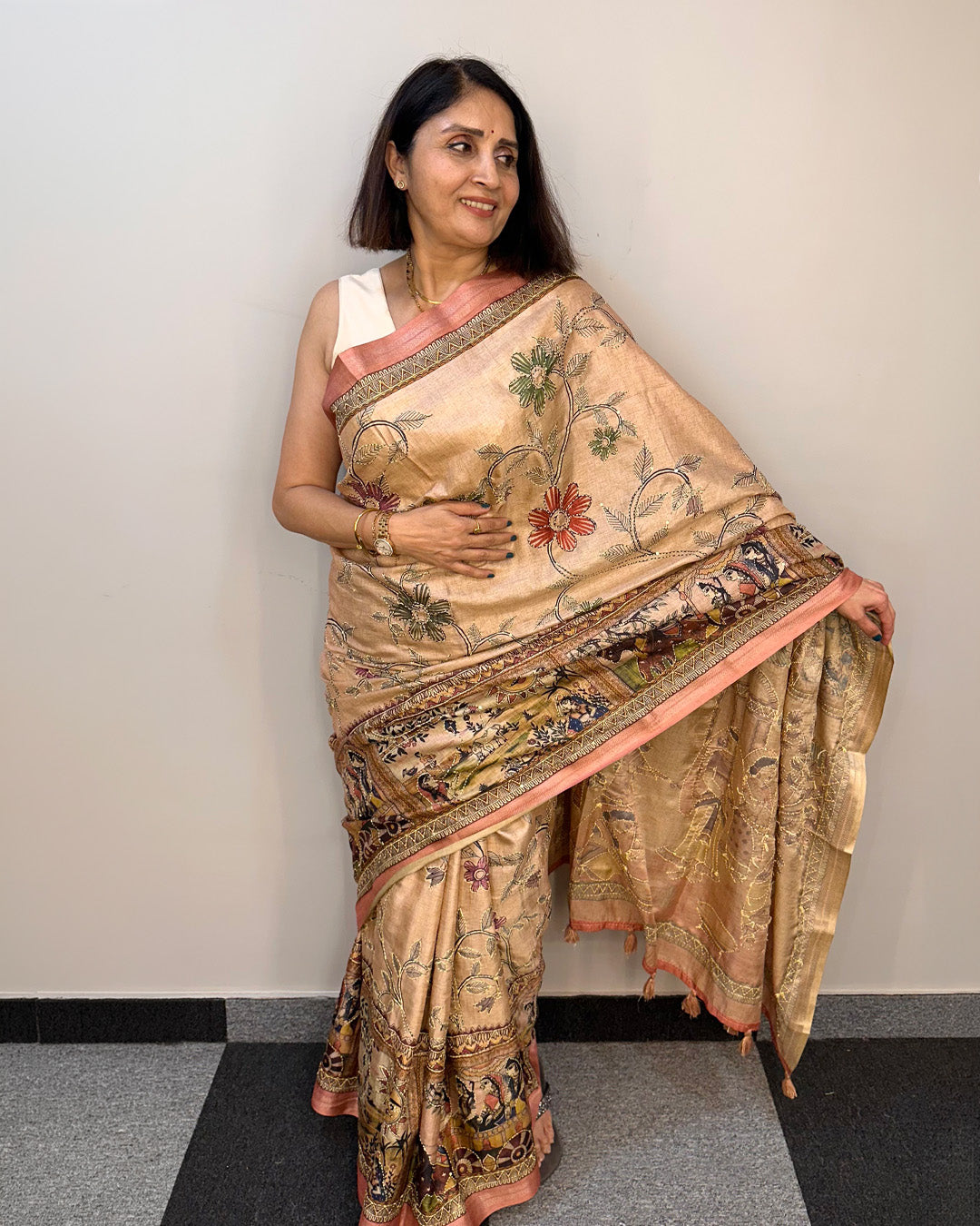 Kaatha Rath | Tissue Cotton Saree