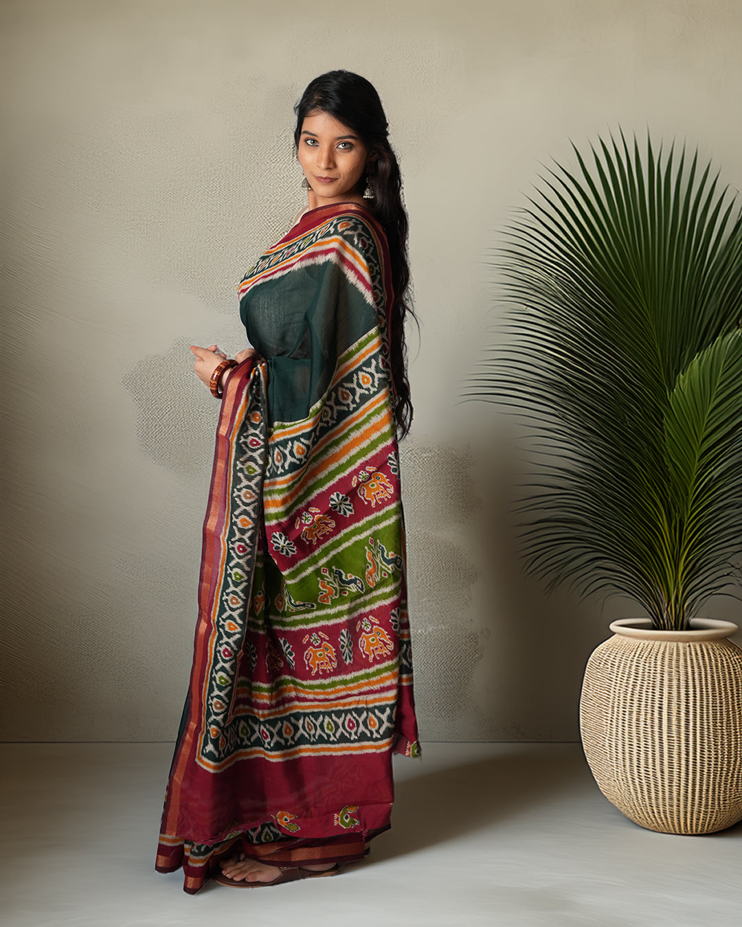 Proper Patola | Patola Border Cambric Silk Saree