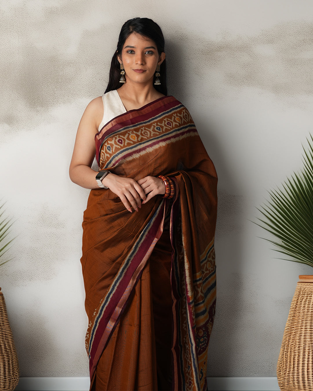 Proper Patola | Patola Border Cambric Silk Saree