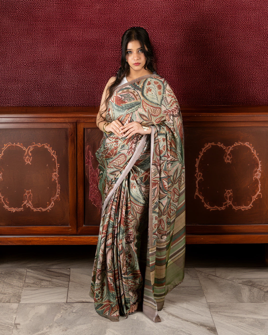 Rustic Drape | Candel Silk Saree - Rajathee Sarees