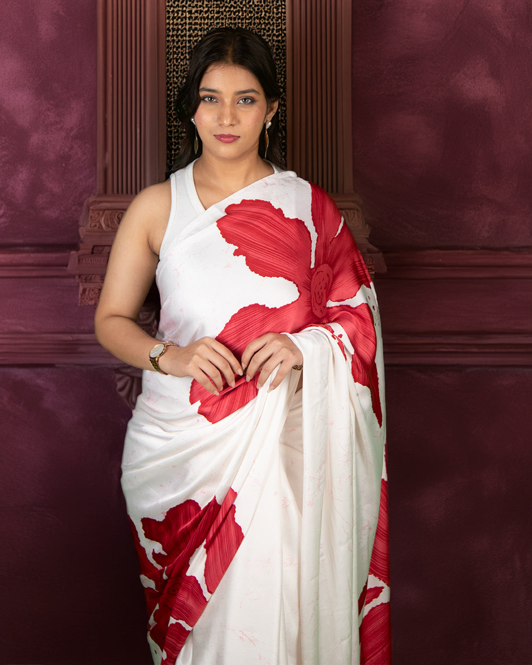 Meera Bloom | Crepe Saree - Rajathee Sarees