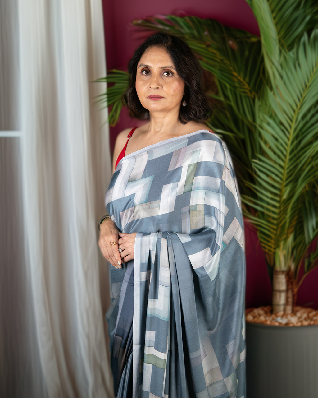 Bloom Lady | Natural Crepe Saree - Rajathee Sarees