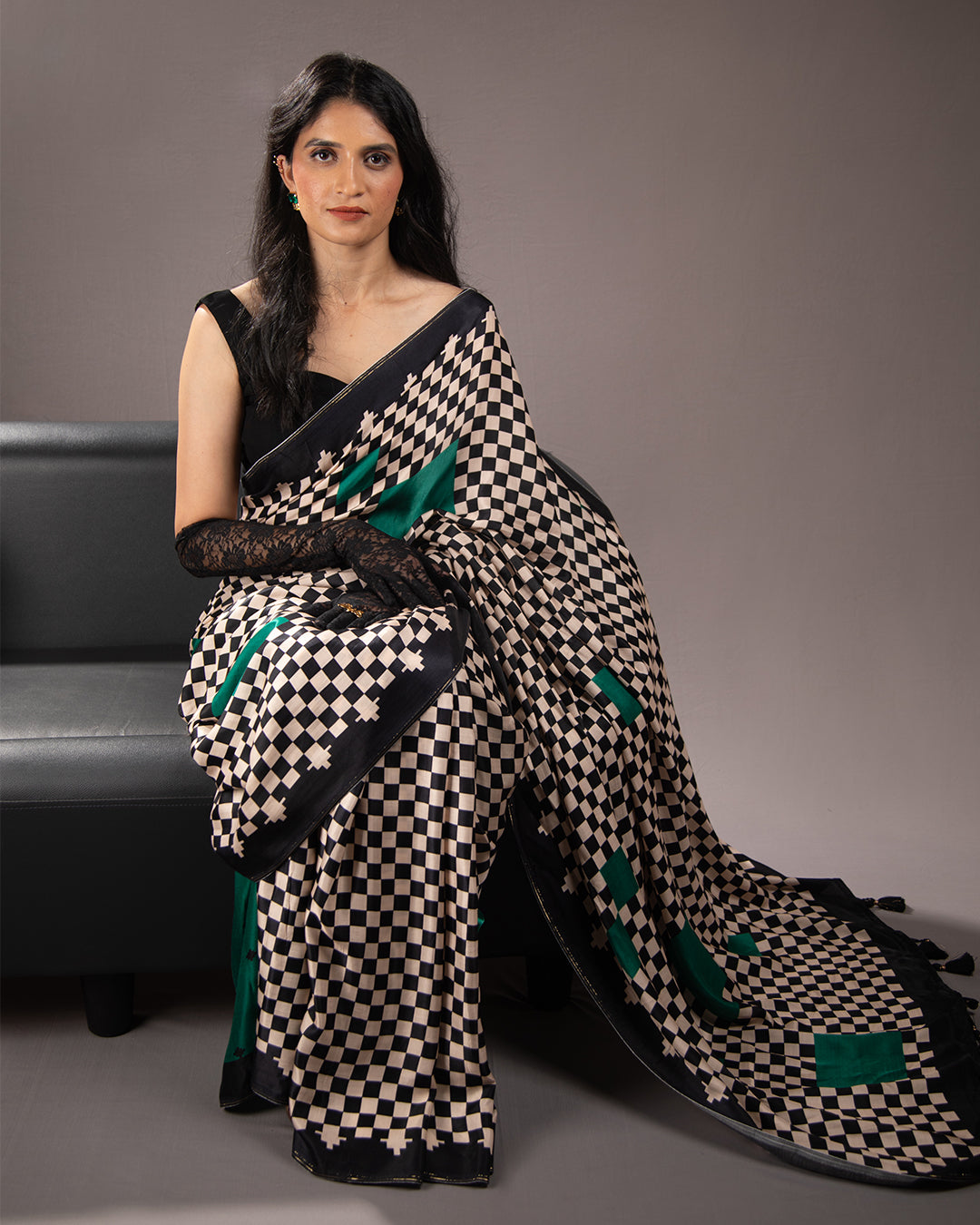 Queen's Grid | Emerald Saree - Rajathee Sarees